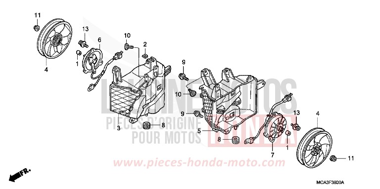 VENTILATEUR de Gold Wing BILLET SILVER METALLIC (NHA27) de 2006